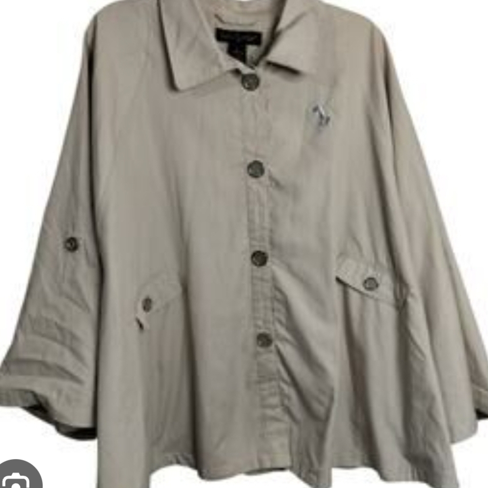 Baby Phat Beige Cape Jacket with Button Front